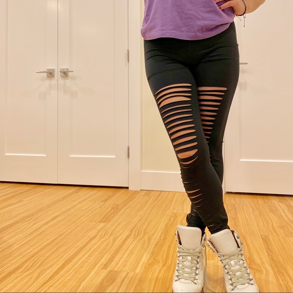 Express distressed stretch legging yoga pant XS